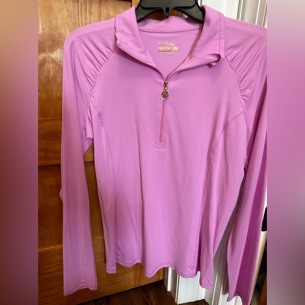 Lilly Pulitzer L ladies pullover half zip color in Lavender Cosmos